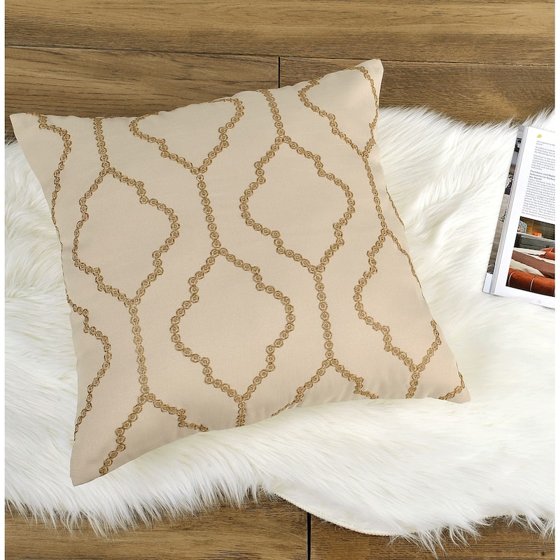 Serenta Jasper Embroidery Window Valance & Pillow Shell Set - 56" x 19"