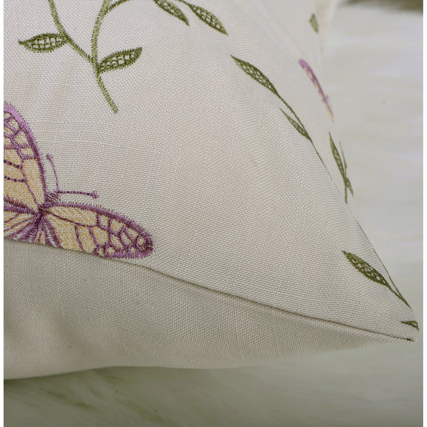 Serenta Butterfly Embroidery Window Valance Pillow Shell Set 56 X 19 Overstock 26269931