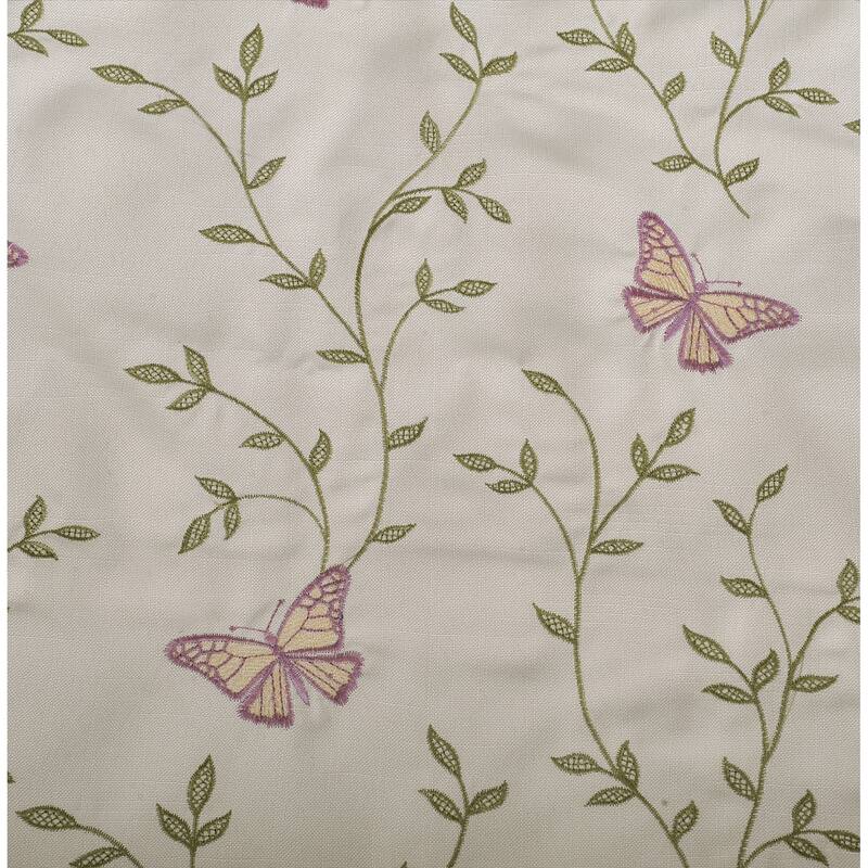 Serenta Butterfly Embroidery Window Valance & Pillow Shell Set - 56" x 19"