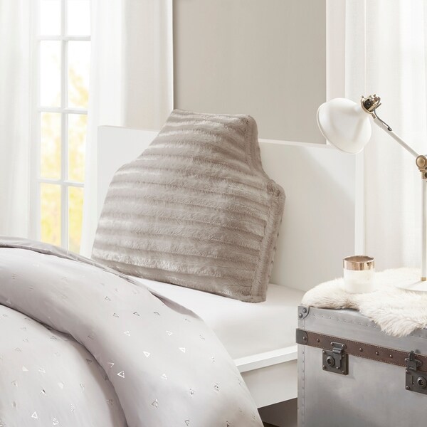 Intelligent Design York Oversized Faux Fur Headboard Pillow 2-Color Option