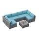 BroyerK 7 piece Sectional Patio Outdoor Furniture Set - Thumbnail 14