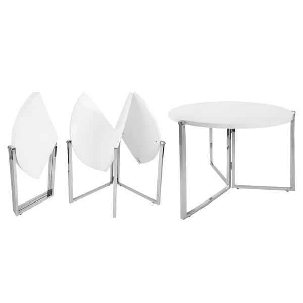 SpaceMaster Radiant Modern Space Saving Circular Folding Table White