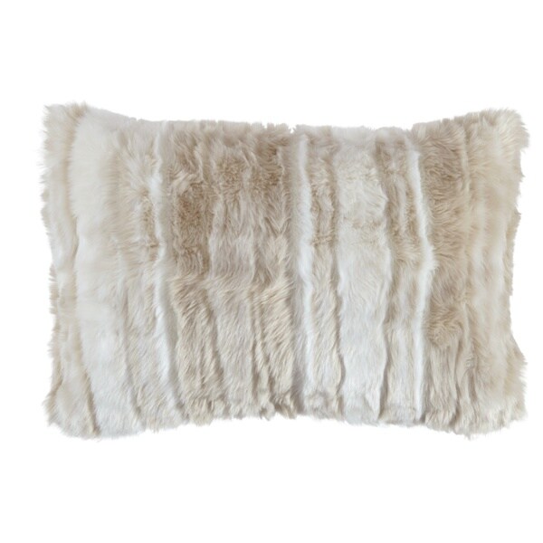 tan faux fur pillow