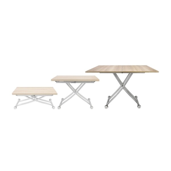 Spacemaster Transforming X Coffee And Dining Table In Light Wood Finish Walnut Overstock 26273160