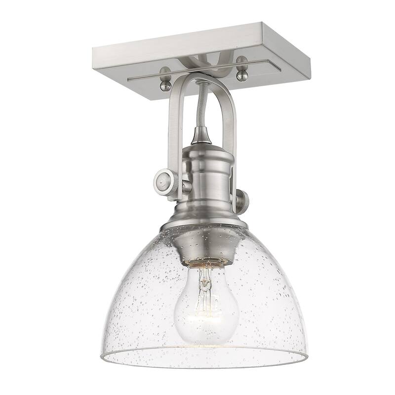 Carbon Loft Barton 1-light Semi-flush in Pewter - pewter with seeded glass