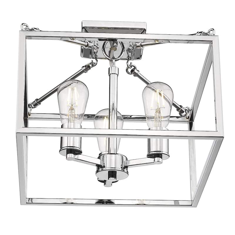 Carbon Loft Barton Black Steel Semi-flush-mount Light