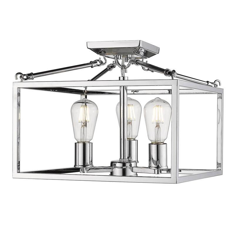 Carbon Loft Barton Black Steel Semi-flush-mount Light
