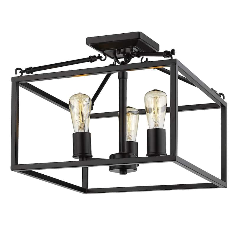 Carbon Loft Barton Black Steel Semi-flush-mount Light - Black