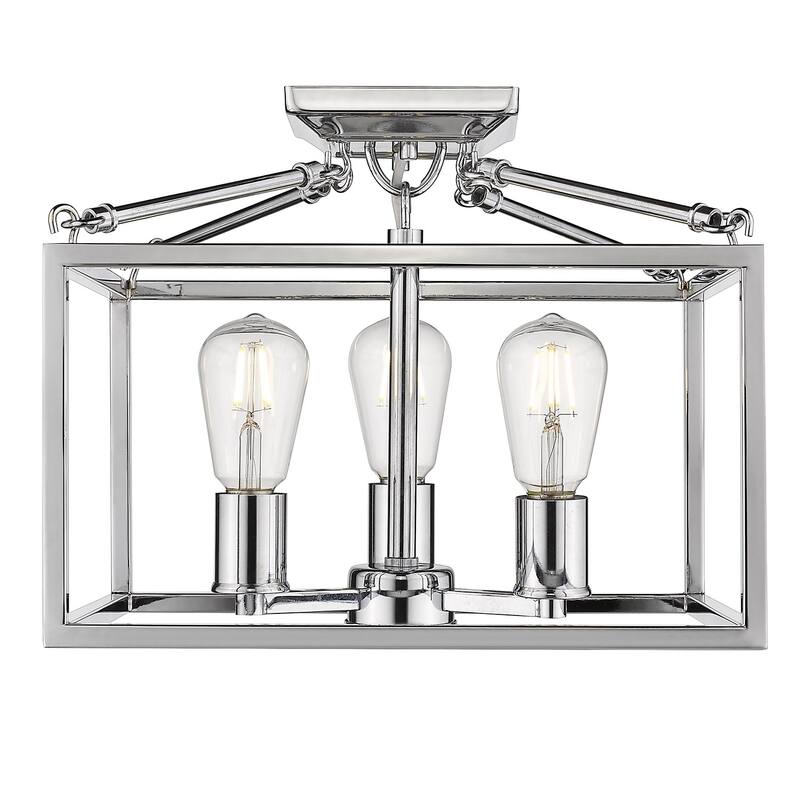 Carbon Loft Barton Black Steel Semi-flush-mount Light
