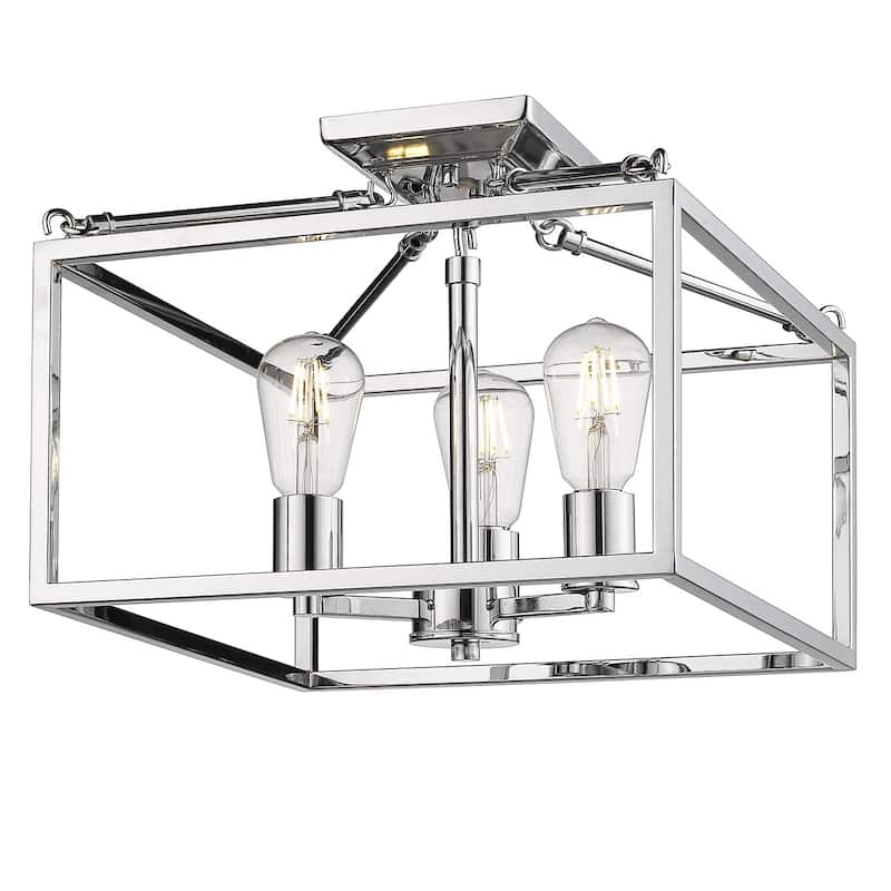 Carbon Loft Barton Black Steel Semi-flush-mount Light