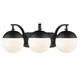 preview thumbnail 20 of 58, Carbon Loft Barton 3-light Opal Glass Bath Vanity Black with Black cap