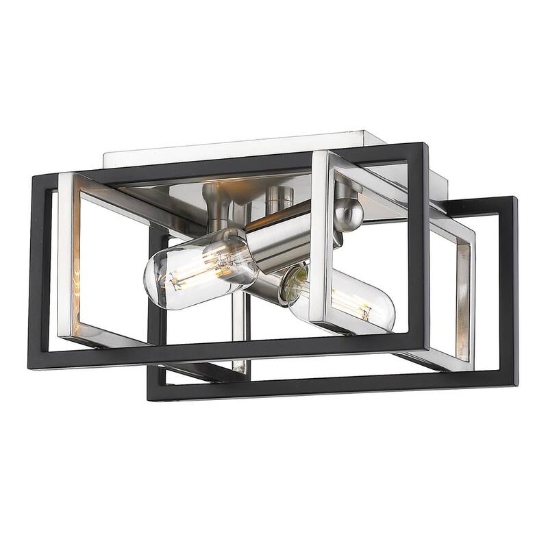 Strick & Bolton Norwood 2-light Modern Geometric Boxes Flush Mount