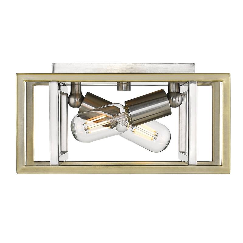 Strick & Bolton Norwood 2-light Modern Geometric Boxes Flush Mount
