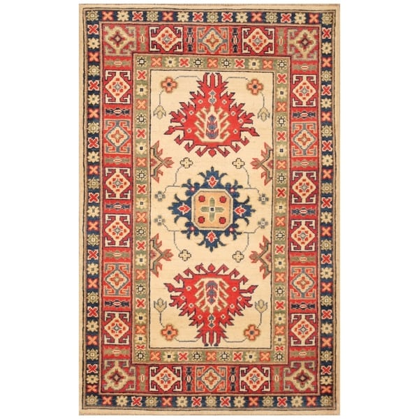 Handmade Kazak Wool Rug (Afghanistan) - 2'9 x 4'5