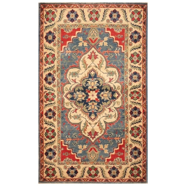 Handmade Kazak Wool Rug (Afghanistan) - 3'1 x 5'2