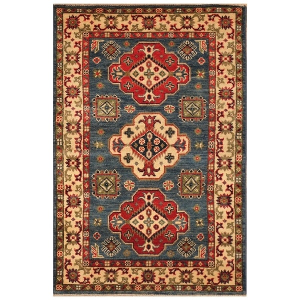 Handmade Kazak Wool Rug (Afghanistan) - 2'8 x 4'