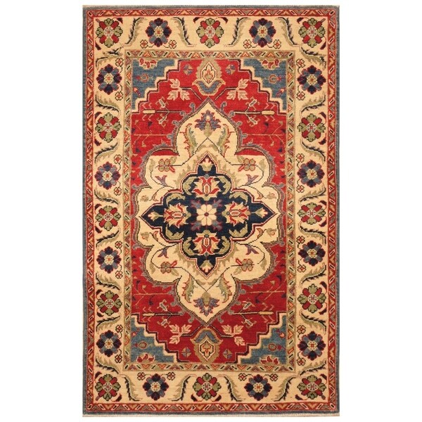 Handmade Kazak Wool Rug (Afghanistan) - 3'1 x 4'10