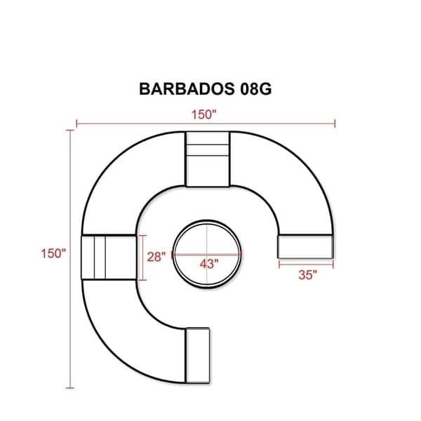 Barbados 8 Piece Outdoor Wicker Patio Furniture Set 08g Bed Bath
