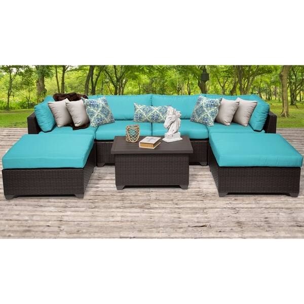 Shop Belle 7 Piece Outdoor Wicker Patio Furniture Set 07b Overstock 26273866