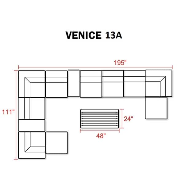 Venice 13 Piece Outdoor Wicker Patio Furniture Set 13a Bed Bath