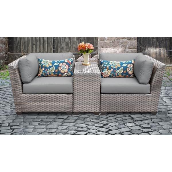 Florence 3 Piece Outdoor Wicker Patio Furniture Set Bed Bath & Beyond