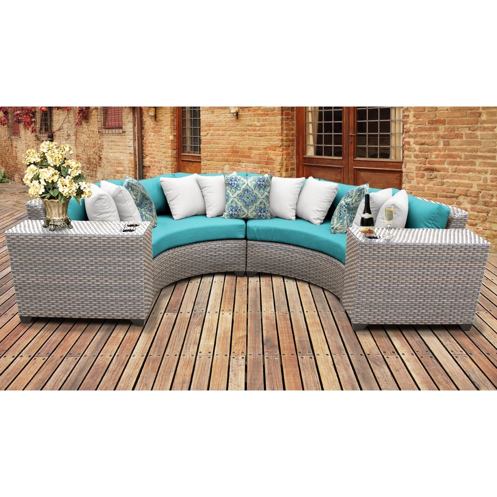 Florence Wicker Outdoor 4 piece Patio Furniture Set On Sale Bed