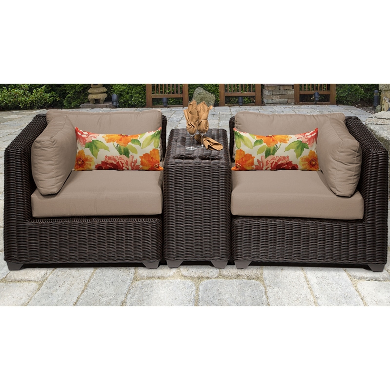 Details About Venice 3 Piece Outdoor Wicker Patio Furniture Set 03b