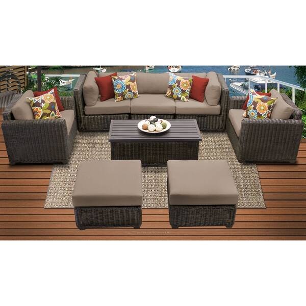 Venice 8 Piece Outdoor Wicker Patio Furniture Set 08c Bed Bath