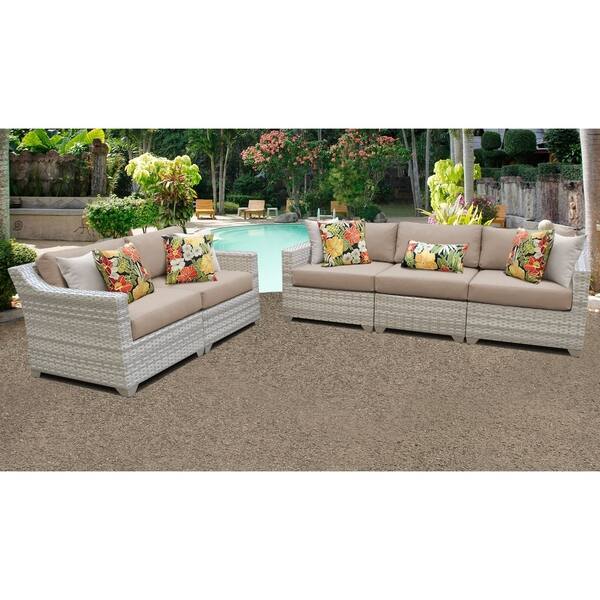 Shop Fairmont 5 Piece Outdoor Wicker Patio Furniture Set 05a Overstock 26274008