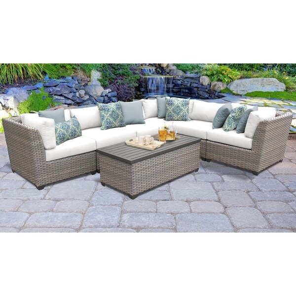 florence 7 piece outdoor wicker patio furniture set