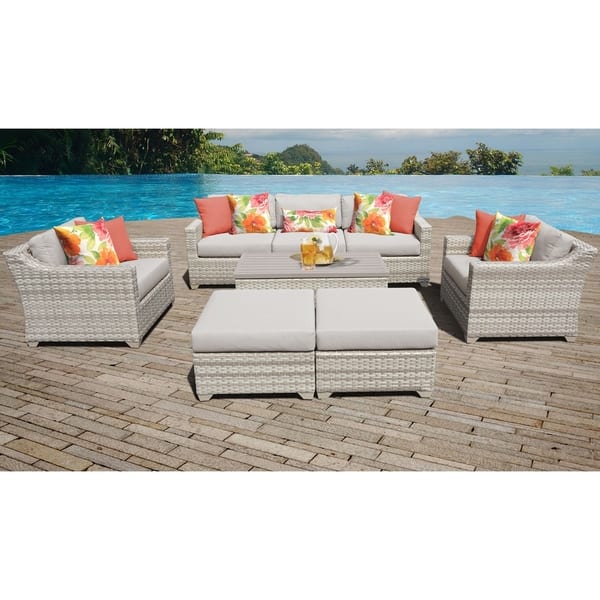 Shop Fairmont 8 Piece Outdoor Wicker Patio Furniture Set 08c