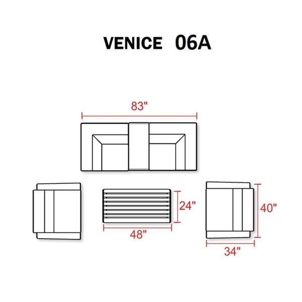 Venice 6 Piece Outdoor Wicker Patio Furniture Set 06a Bed Bath
