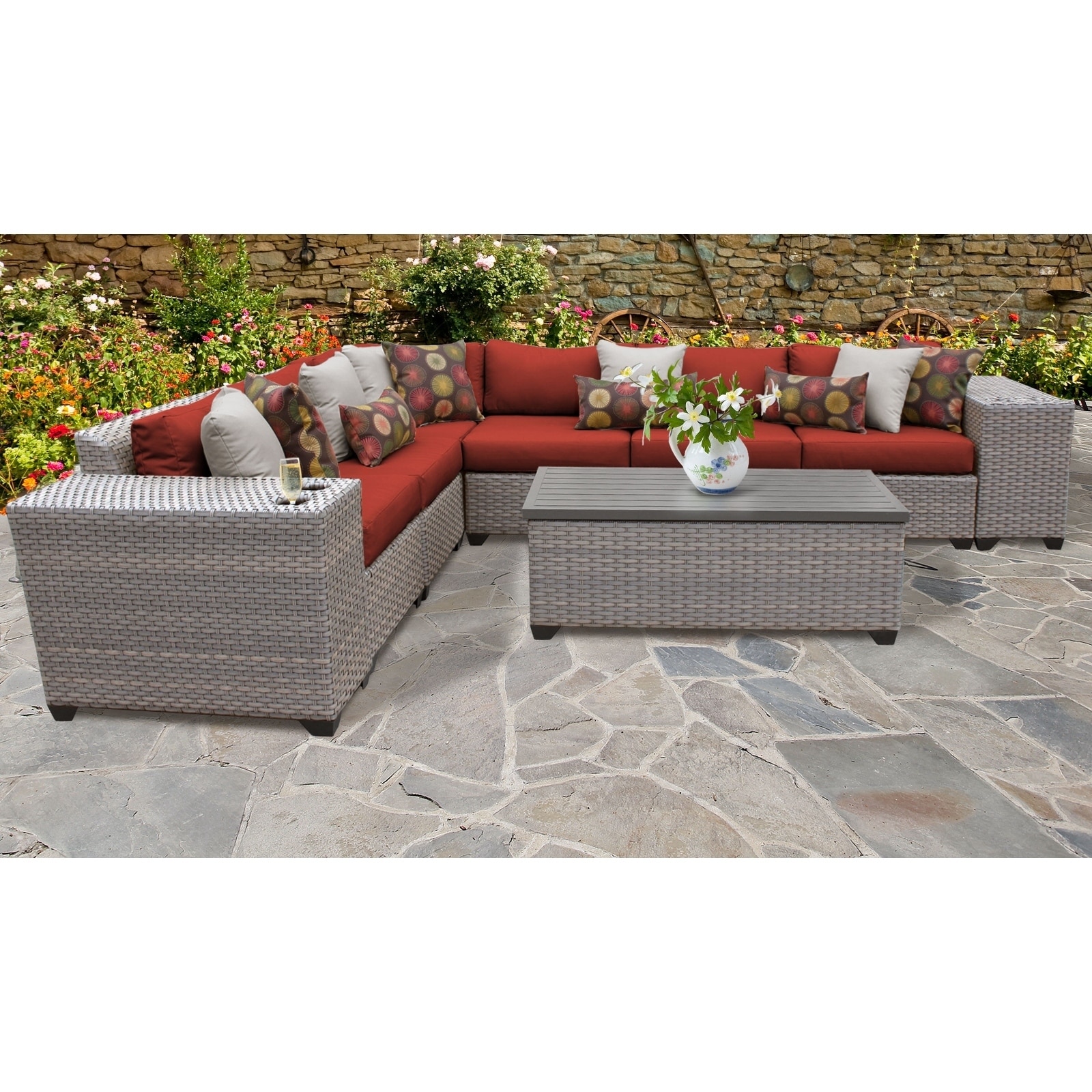 Florence 9 Piece Outdoor Wicker Patio Furniture Set 09b Ebay Details About Florence 9 Piece Outdoor Wicker Patio Furniture Set 09b