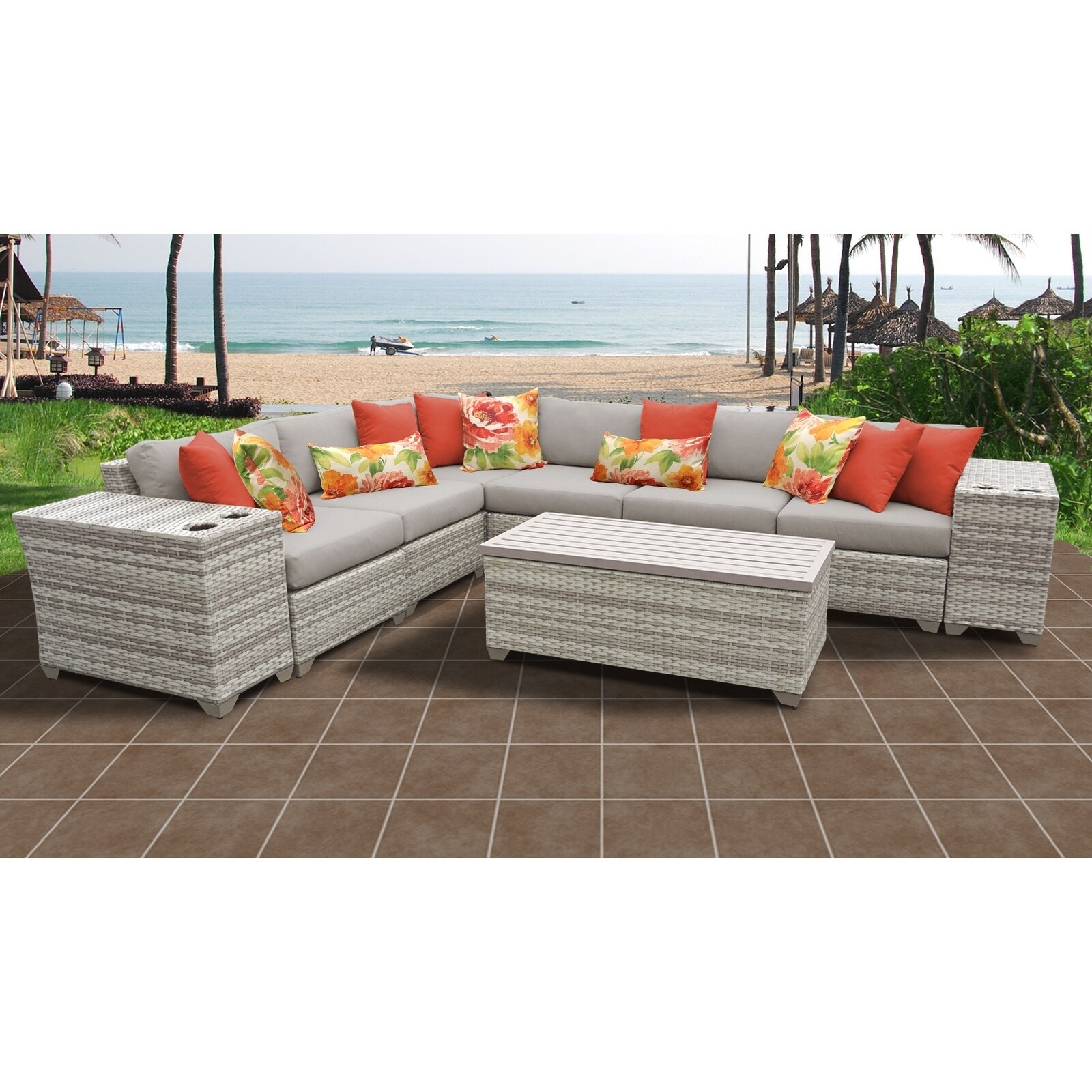 Fairmont 9 Piece Outdoor Wicker Patio Furniture Set 09b Ebay Fairmont 9 Piece Outdoor Wicker Patio Furniture Set