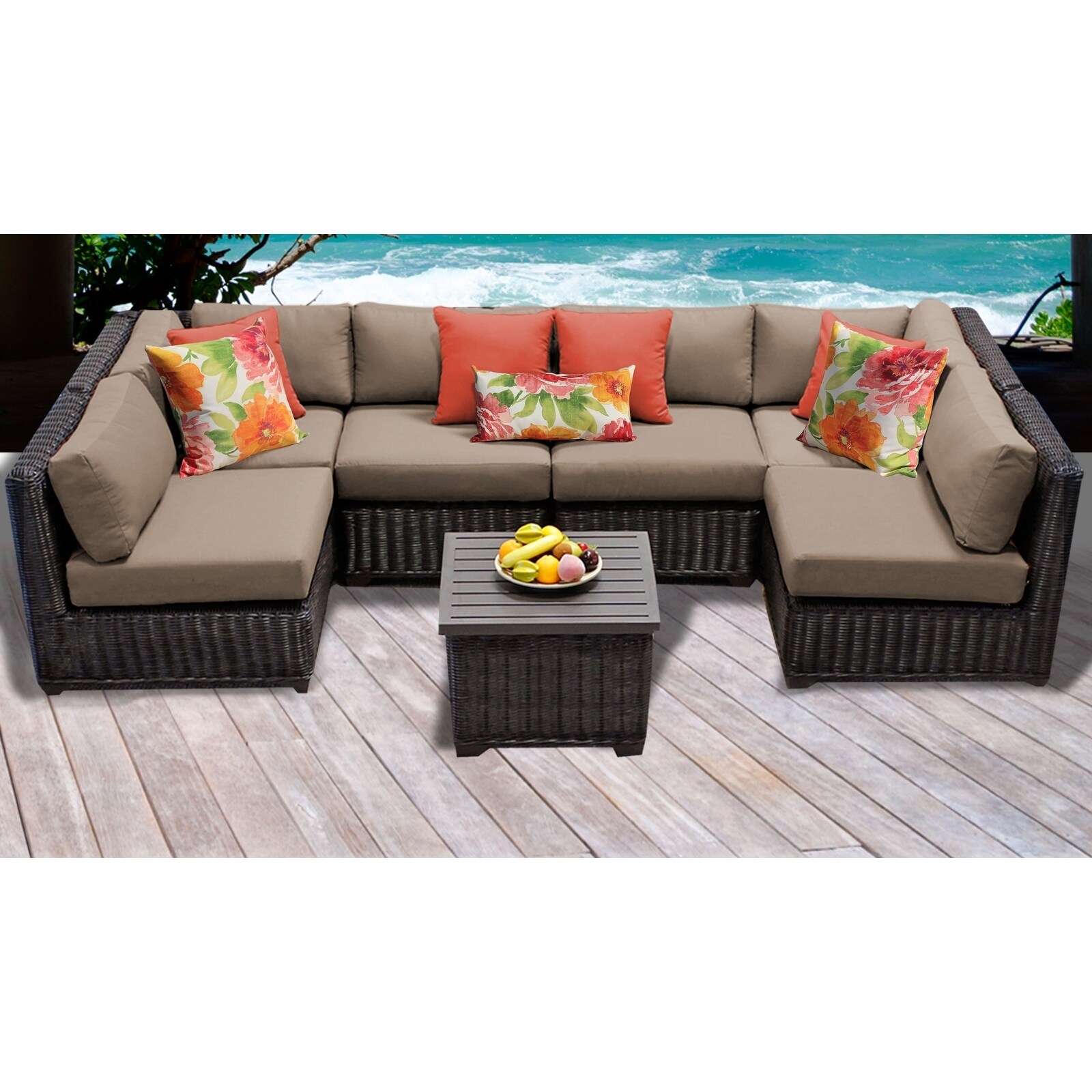 Venice 7 Piece Outdoor Wicker Patio Furniture Set 07d Ebay Venice 7 Piece Outdoor Wicker Patio Furniture Set