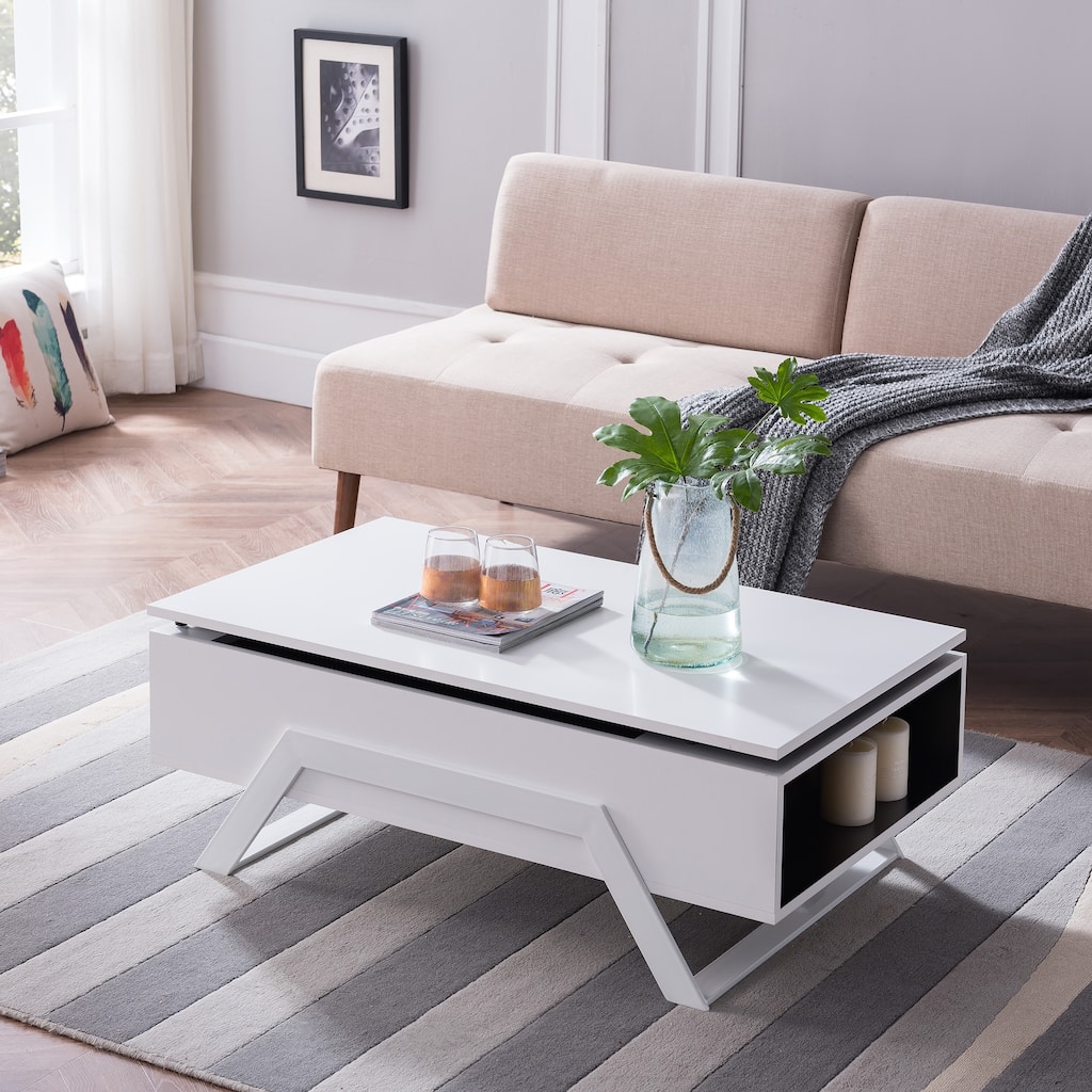 Strick & Bolton Carthy White Lift-top Cocktail Table