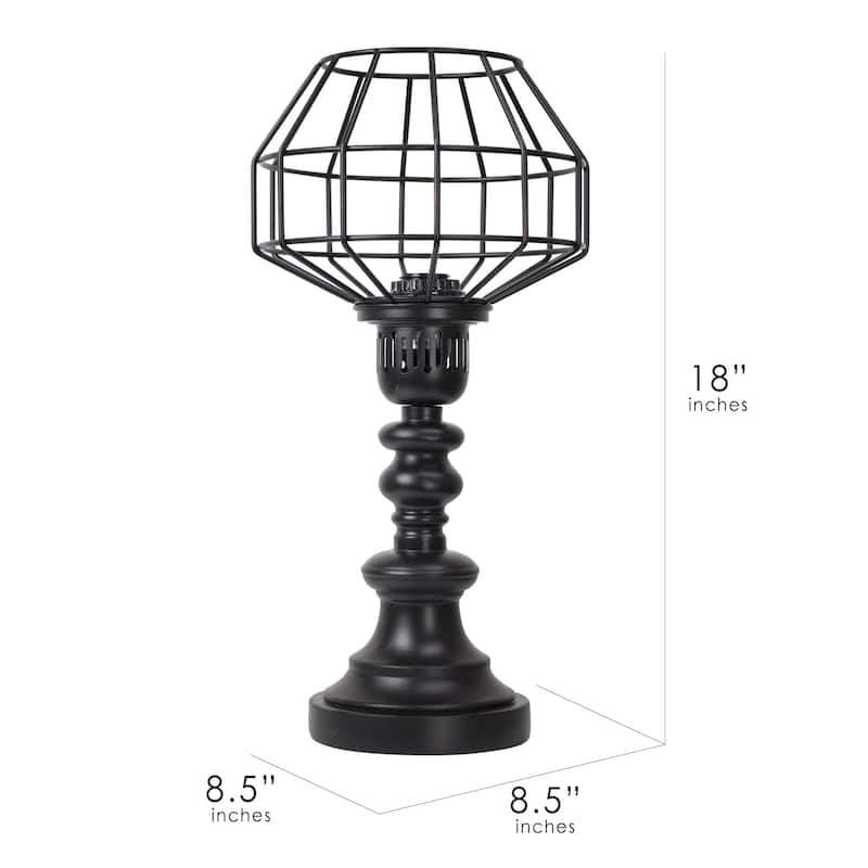 American Art Decor Metal Caged Wire Table Lamp 18"