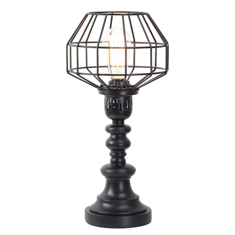 American Art Decor Metal Caged Wire Table Lamp 18"