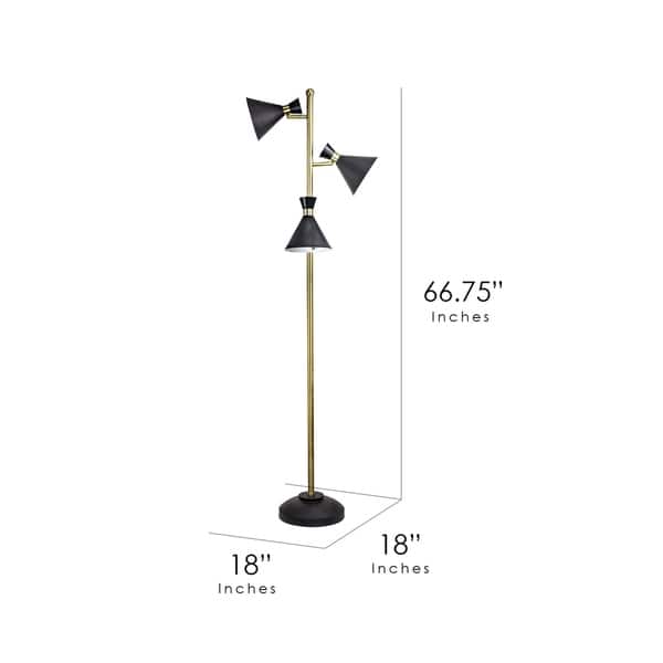 American Art Decor Black And Gold Metal Adjustable Tree Floor Lamp Overstock 26274351 Floor lamps will add light to a dimly lit corner and overall balance a rooms lighting. usd