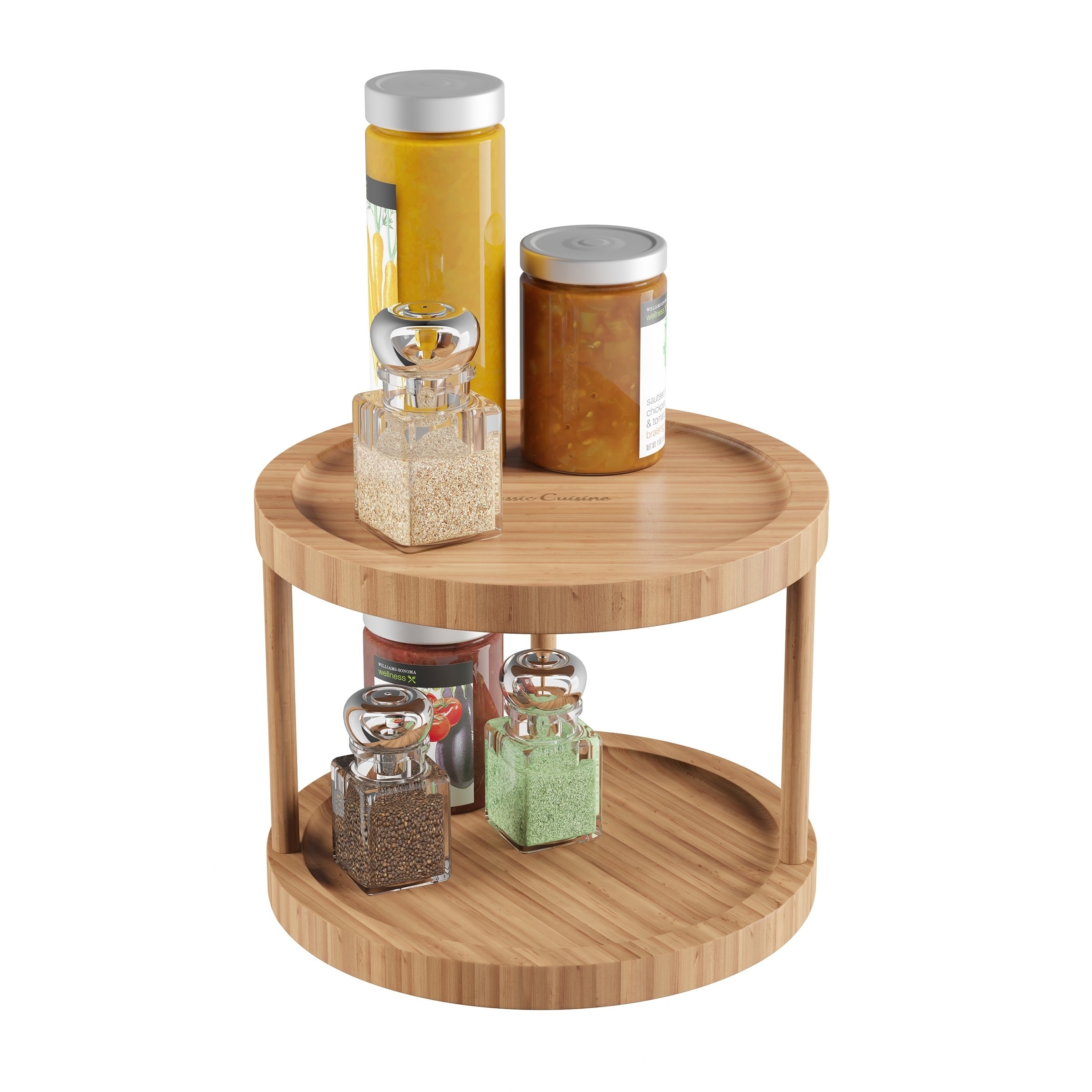 Shop Lazy Susan All Natural Bamboo Two Tier 10 In Diameter