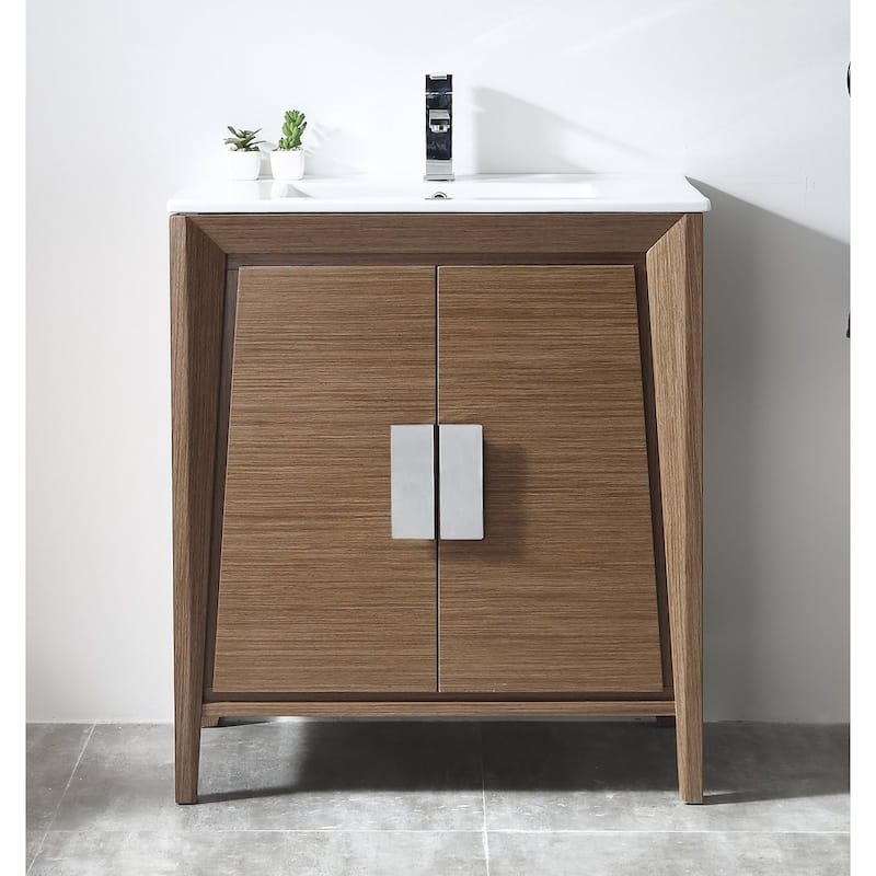 30" Tennant Brand Larvotto Light Wheat Contemporary Bathroom Vanity - N/A