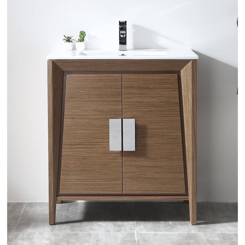 30" Tennant Brand Larvotto Light Wheat Contemporary Bathroom Vanity