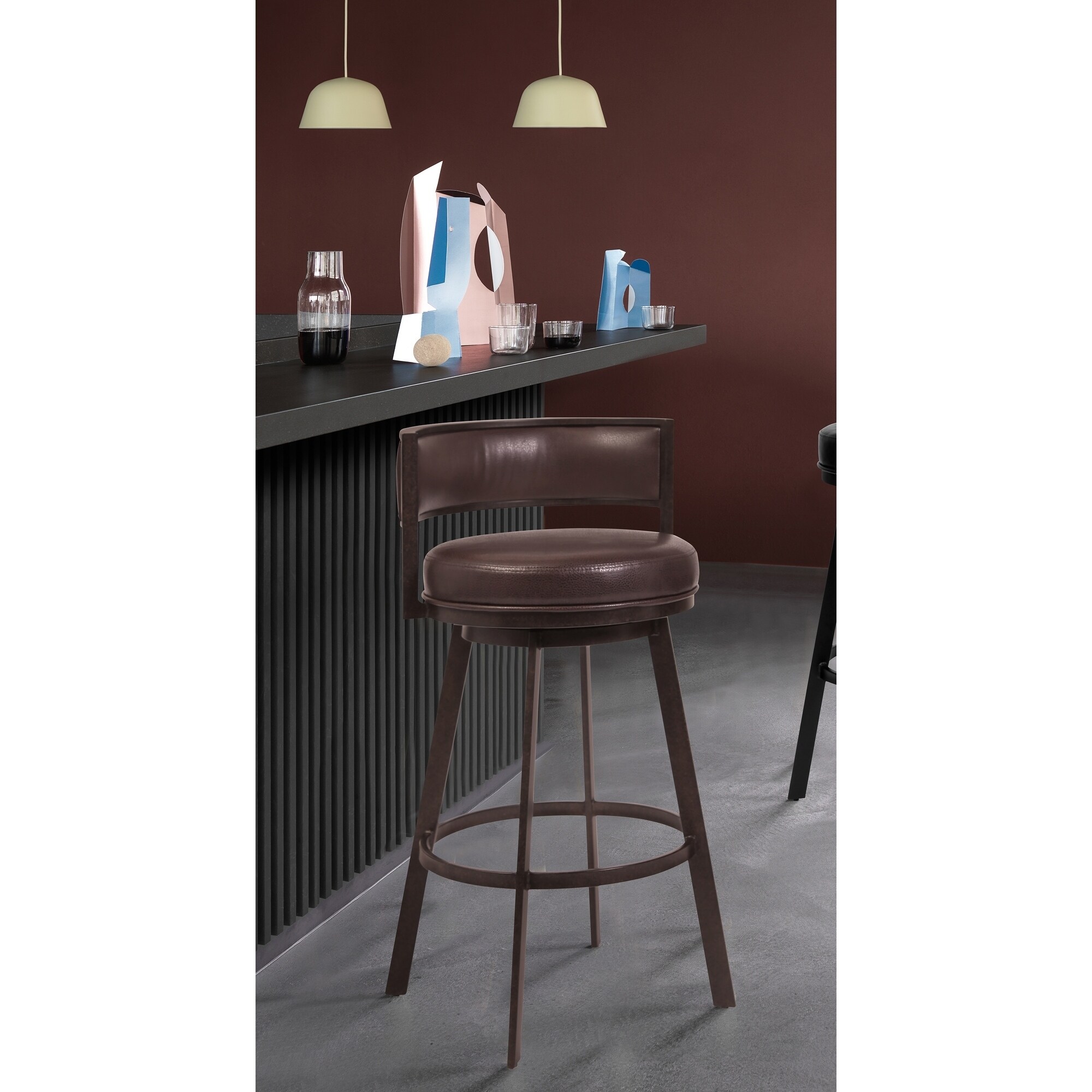 Shop Black Friday Deals On Armen Living Chateau Faux Leather Barstool Overstock