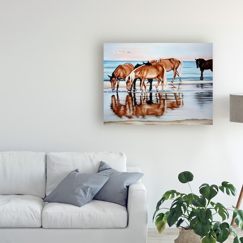 Patrick Sullivan 'Horses On Beach' Canvas Art