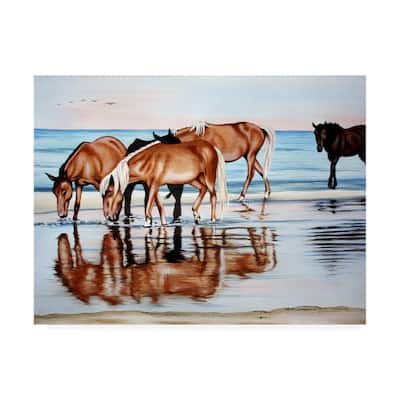 Patrick Sullivan 'Horses On Beach' Canvas Art
