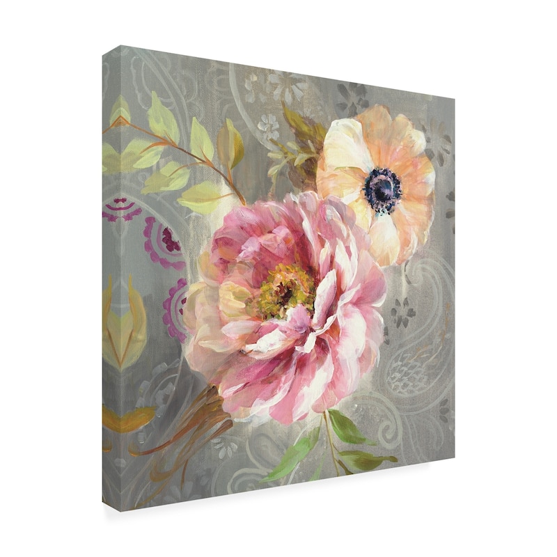 Danhui Nai 'Peonies And Paisley Iii' Canvas Art