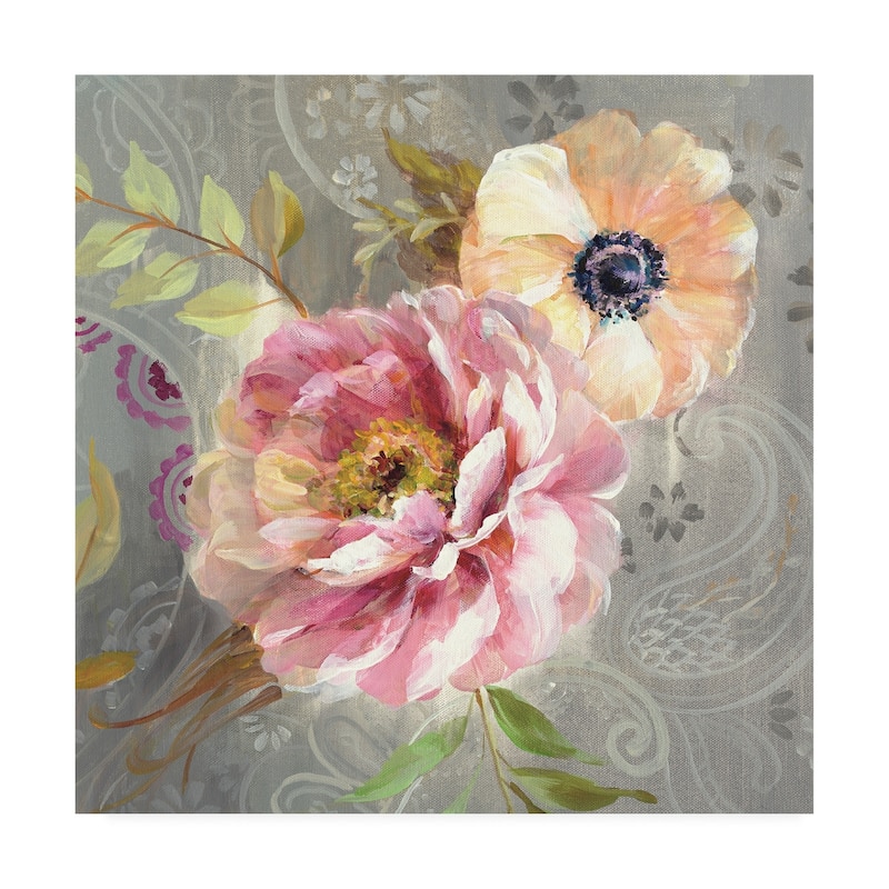 Danhui Nai 'Peonies And Paisley Iii' Canvas Art