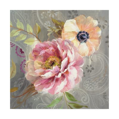 Danhui Nai 'Peonies And Paisley Iii' Canvas Art