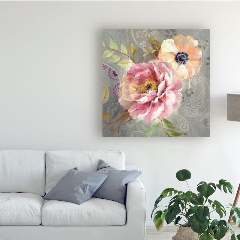 Danhui Nai 'Peonies And Paisley Iii' Canvas Art