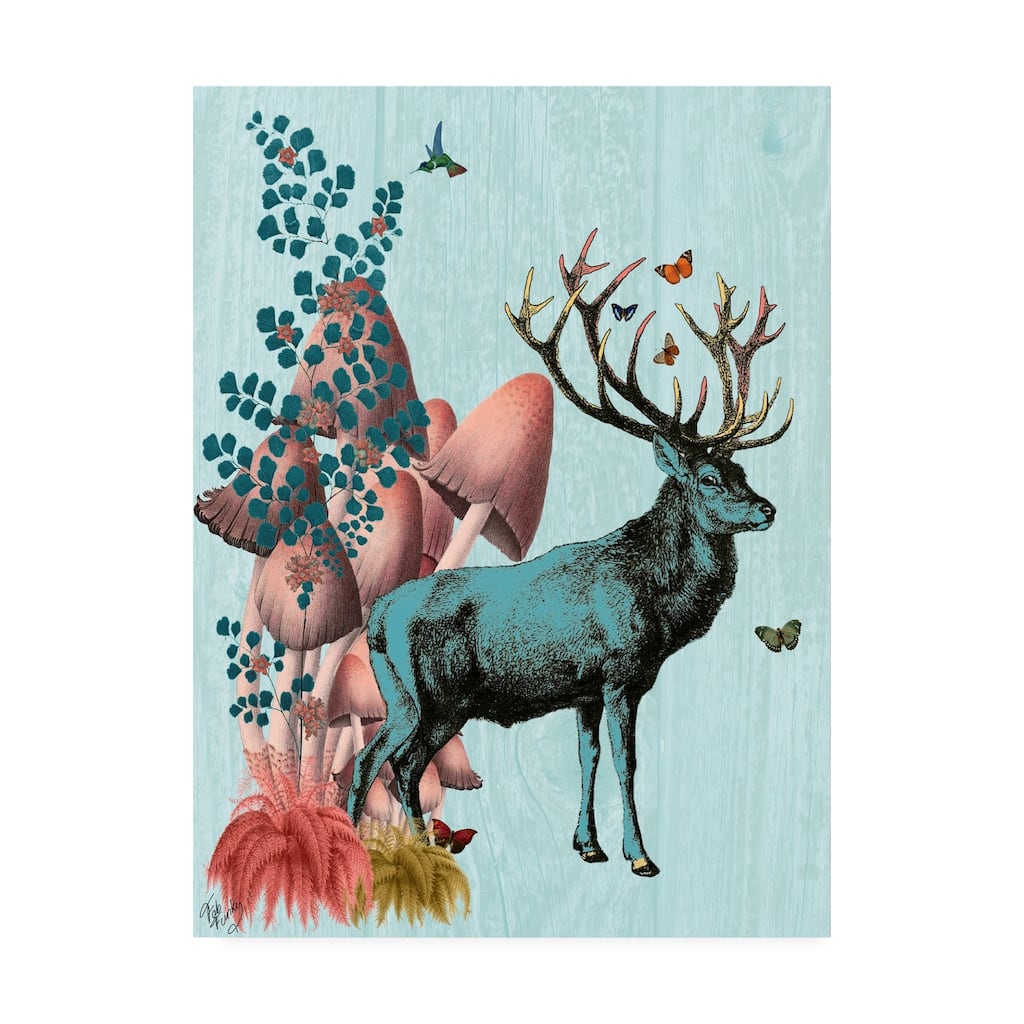 Fab Funky 'Turquoise Deer In Mushroom Forest' Can
